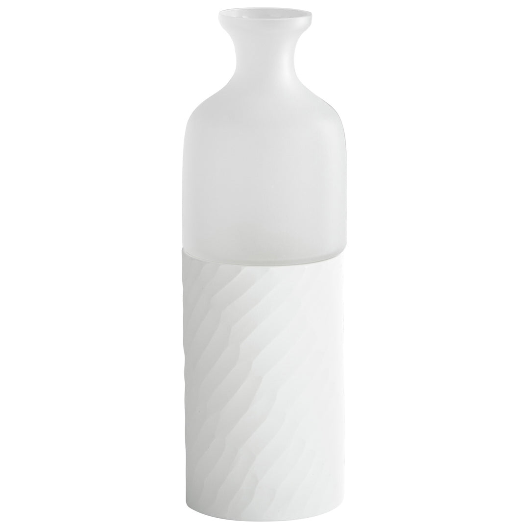 Sereno Vase | Clear & White | Elegant Clear and White Glass Vase