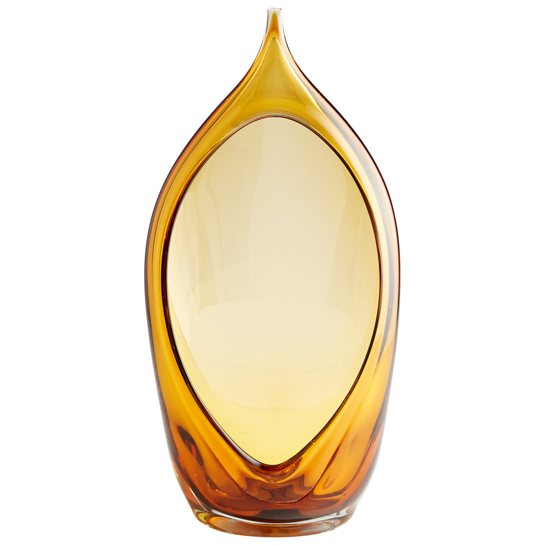 Neema Vase | Amber-Medium | Medium Amber Decorative Vase