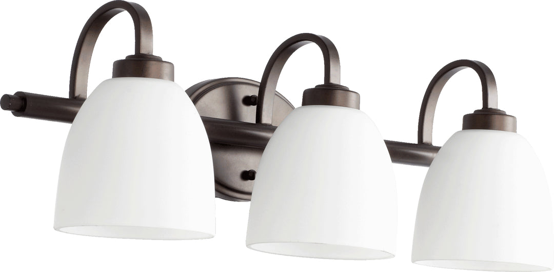Reyes 3 Light Transitional Vanity Light in Oiled Bronze – Bathroom & Wall Lighting Fixture