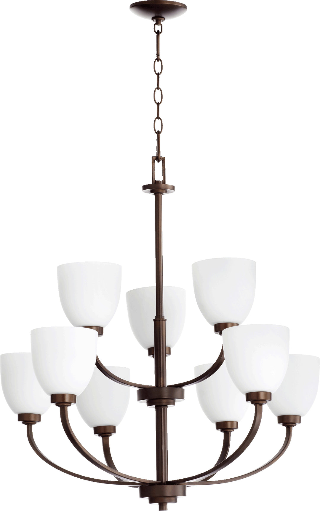 Reyes 9 Light Oiled Bronze Transitional Chandelier for Dining Room, Living Room & Entryway – Medium Base – Vaulted Ceiling Compatible