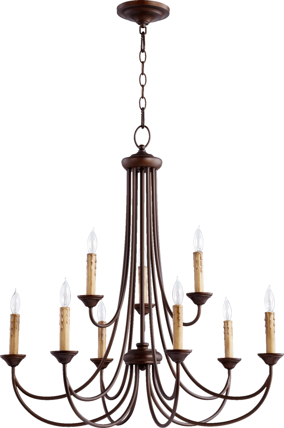 Brooks 9 Light Oiled Bronze Transitional Chandelier – Modern Candelabra Lighting for Dining Room, Entryway, or Foyer