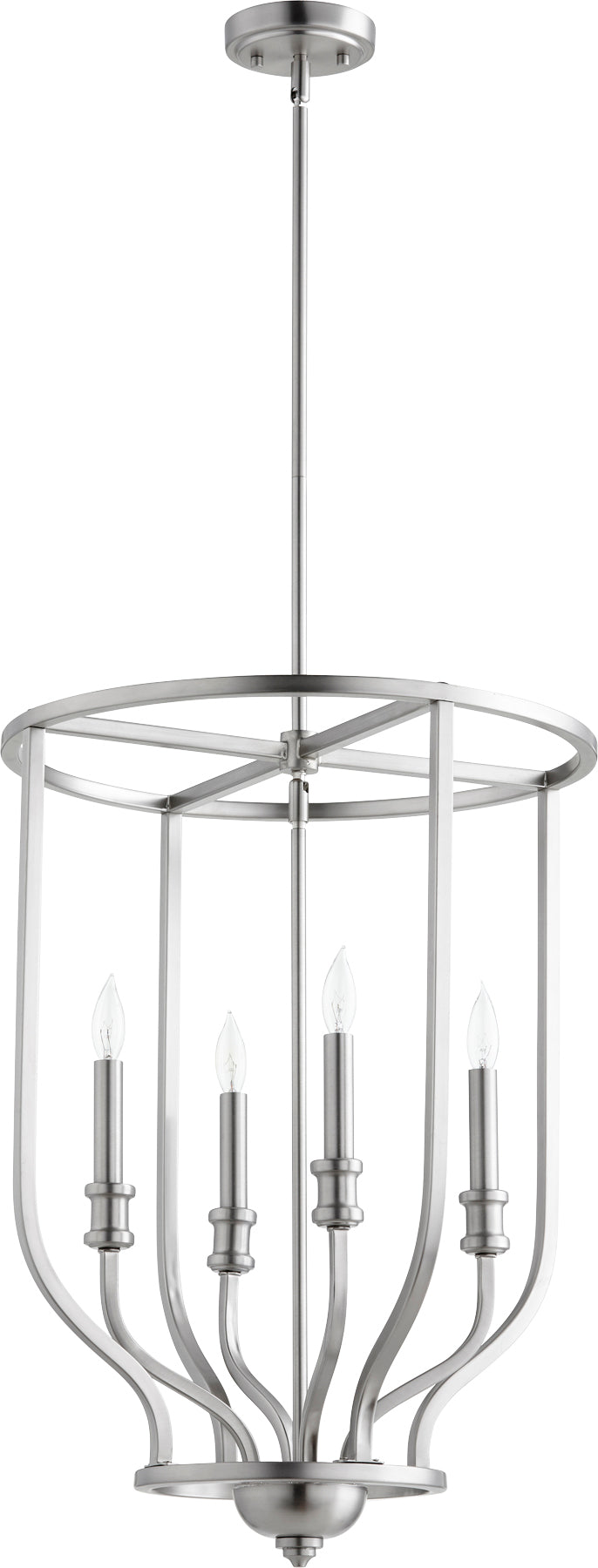 Luminaire suspendu Richmond à 4 lumières, nickel satiné