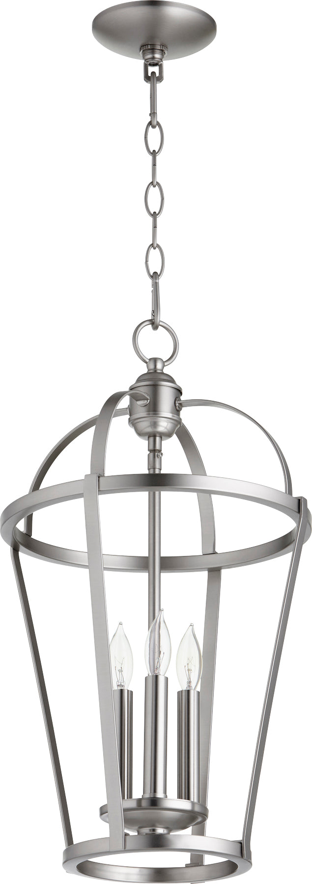 Luminaire suspendu à 3 lumières en nickel satiné Mitre