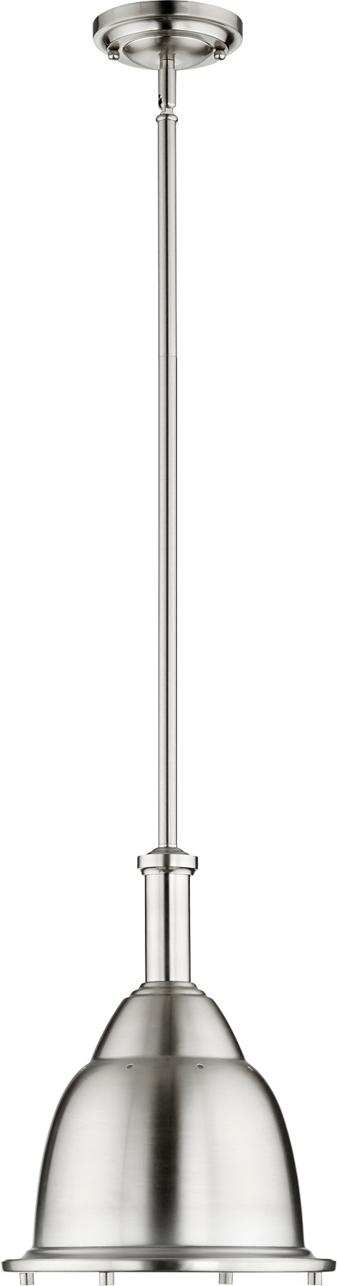 Satin Nickel Transitional Pendant Light – 1-Light Medium Base Ceiling Fixture for Kitchens, Dining Rooms & Entryways