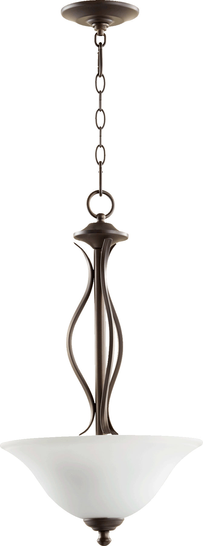 Spencer 3-Light Oiled Bronze Pendant Light with Satin Opal Glass – Transitional Hanging Fixture