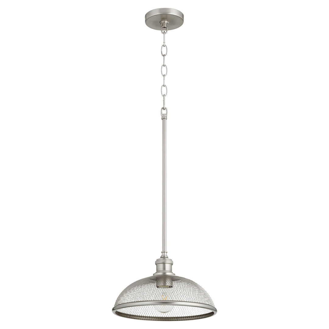 Luminaire suspendu industriel Omni en nickel satiné
