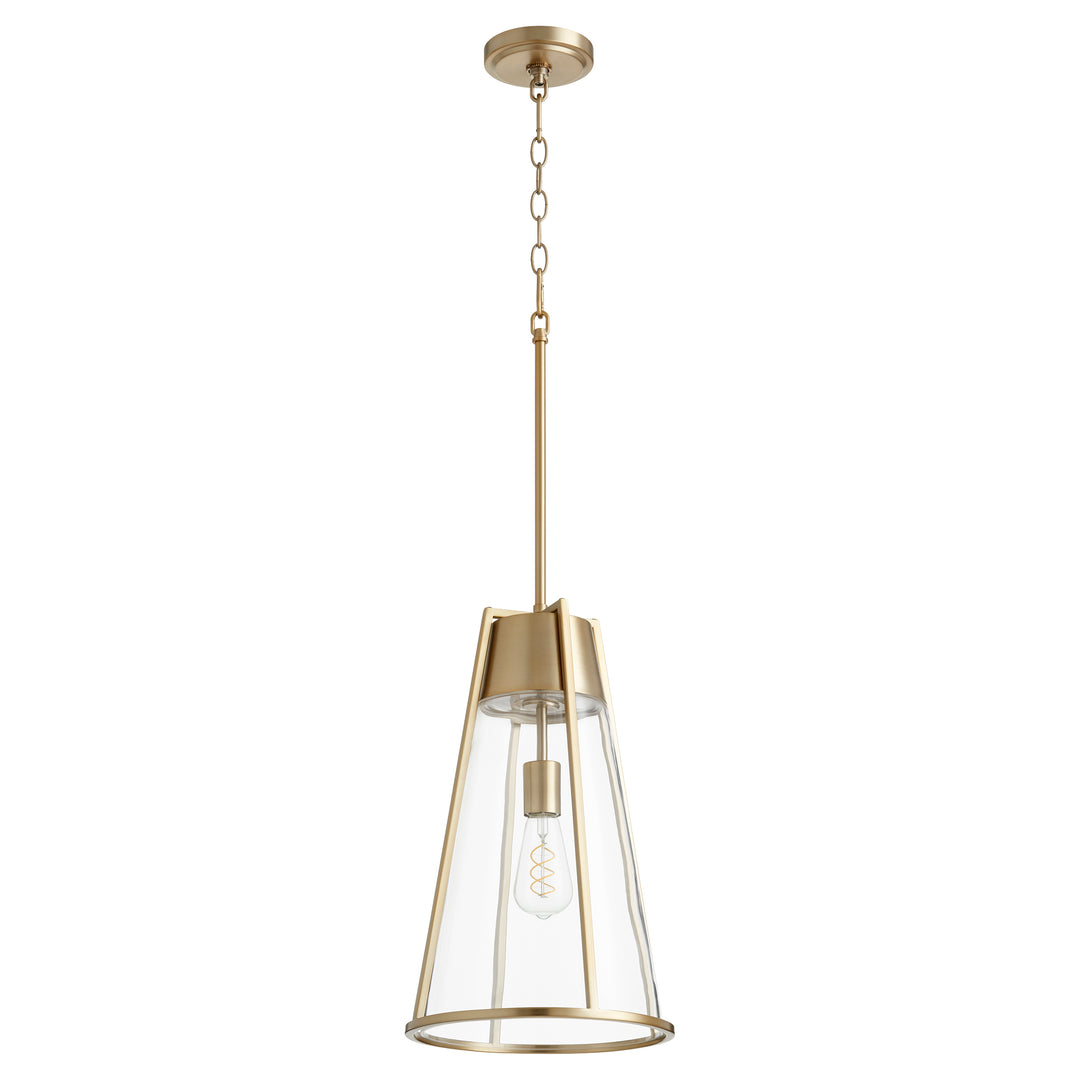 Aged Brass 1 Light Transitional Pendant