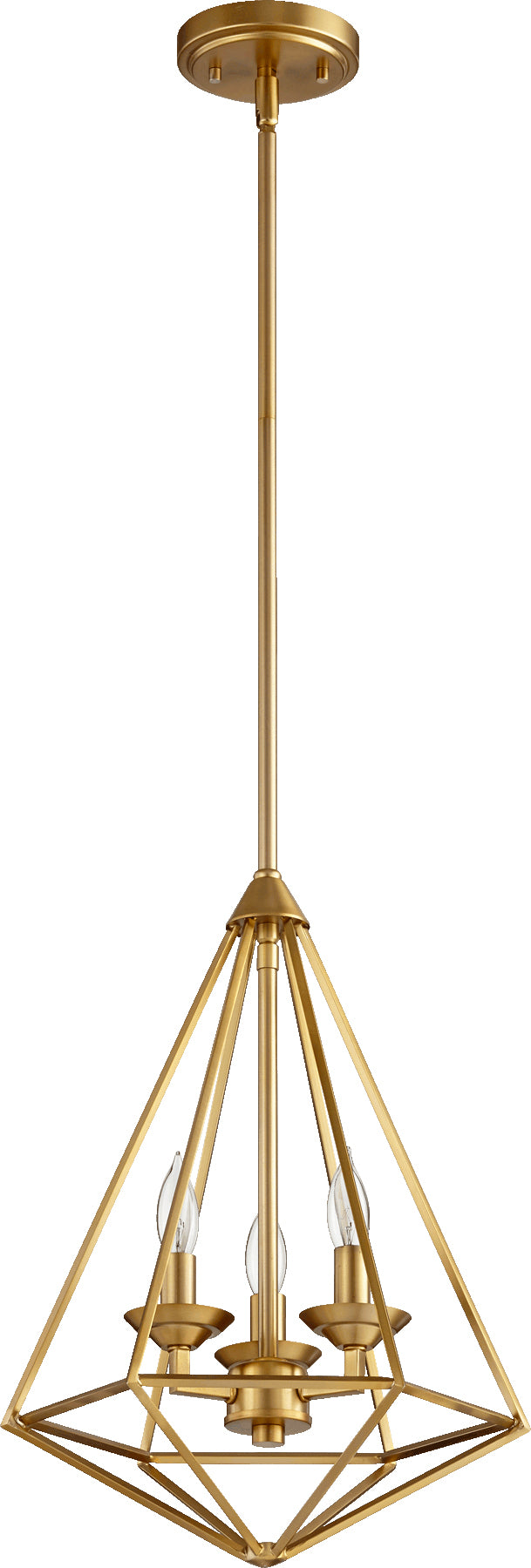 Bennett Aged Brass 3-Light Transitional Pendant Light for Dining Room & Kitchen