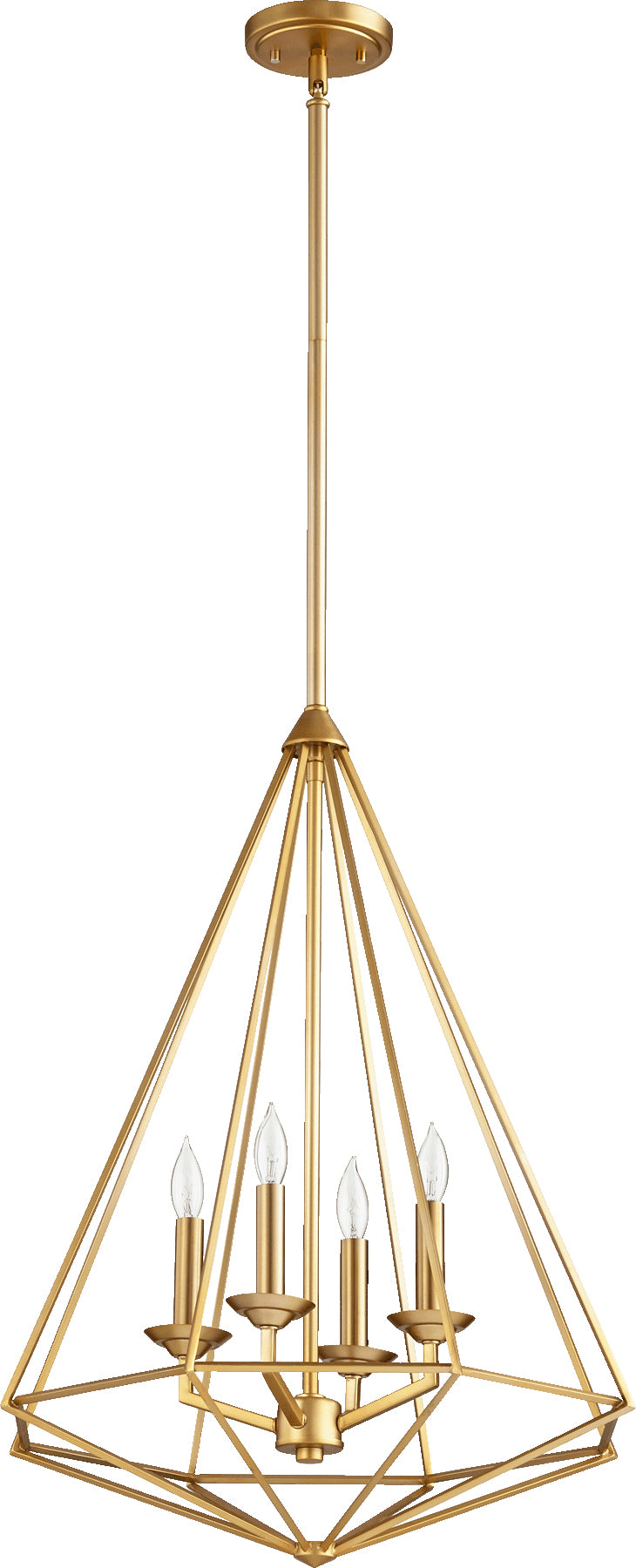 Bennett Aged Brass 4-Light Transitional Pendant Light Fixture – Modern Art Deco Chandelier for Dining Room or Entryway