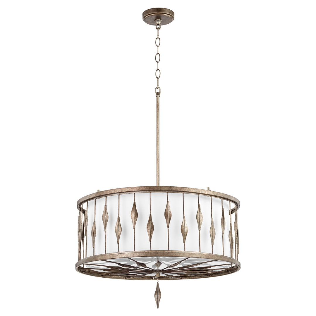 Luminaire suspendu transitionnel à 6 lumières gris persan Cordon