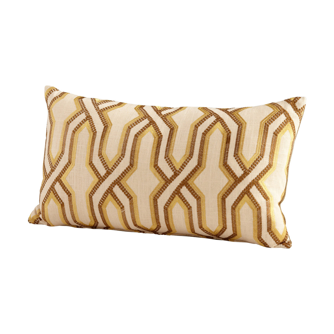 Twist and Turn Yellow Pillow Cover – 14x24 Feather Down Accent Cushion Case with Linear Pattern