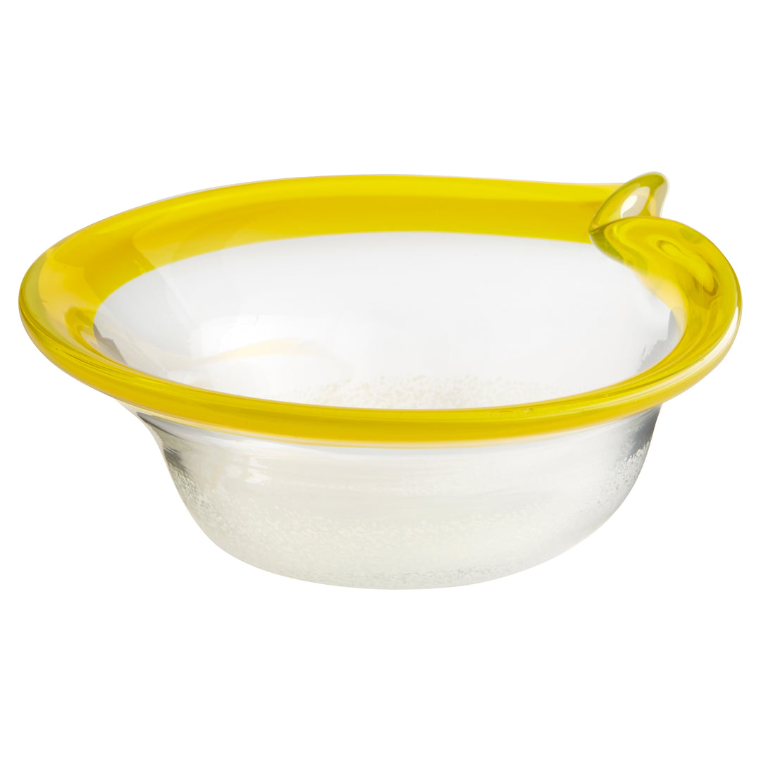 Small Saturna Glass Bowl – Yellow & Clear Finish
