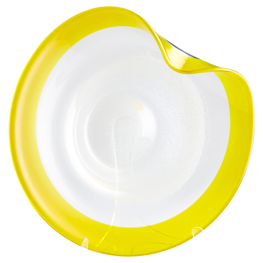 Small Cosmic Plate – Yellow and Clear Glass Decorative Serving Dish