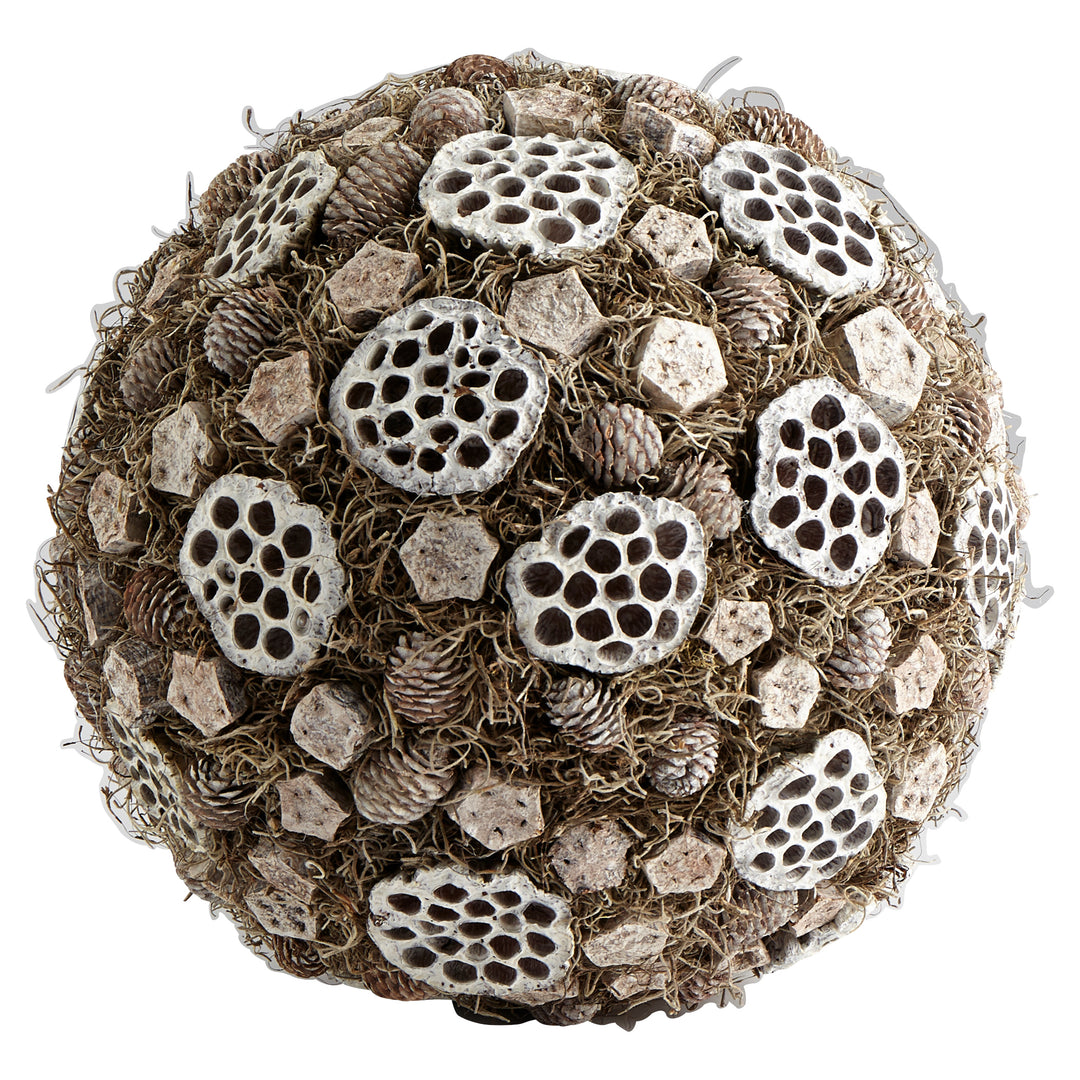 Large Rae Filler – Decorative Dried Botanicals, Stonewash Finish, 15" Diameter