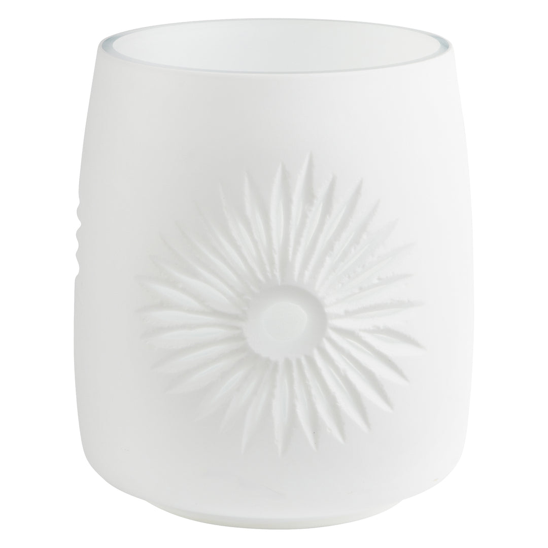 Small Vika Vase – Elegant White Glass Vase for Home Décor