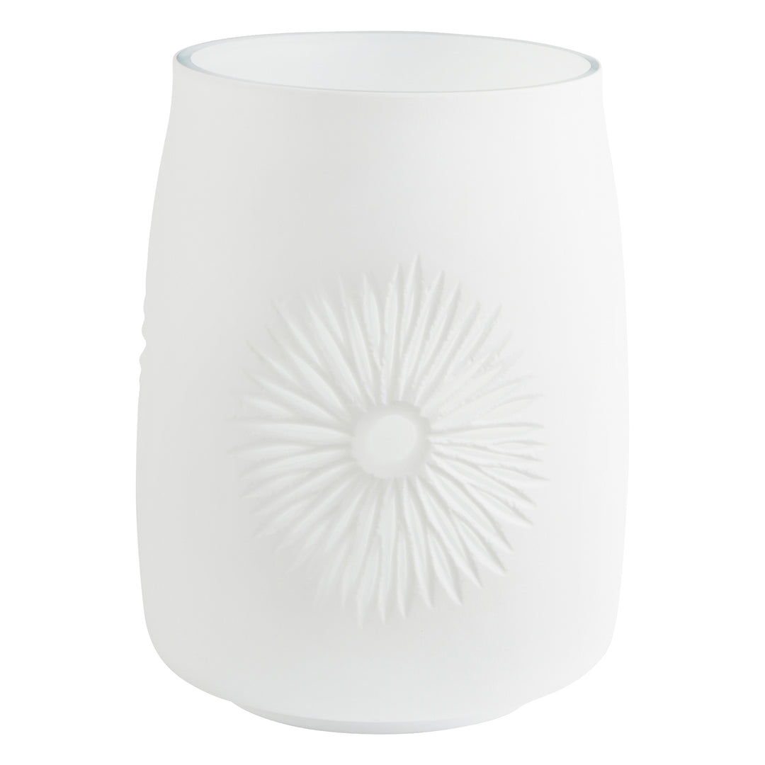 Large Vika Vase – White Decorative Glass Vase with Elegant Antique Finish