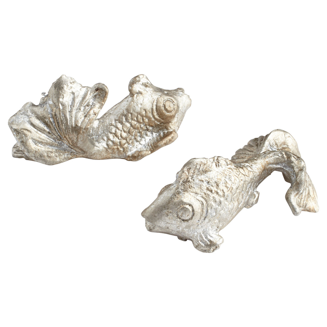 Pisces Sculpture | Nickel Finish | Decorative Iron Art for Home Décor