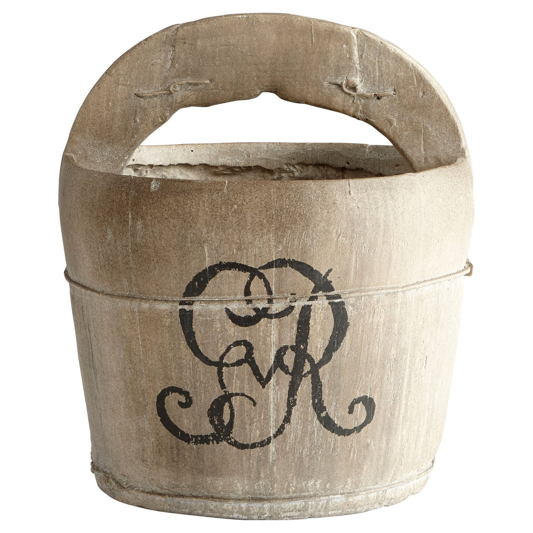 A Drop In The Bucket Planter – Ash Brown Cement Decorative Planter