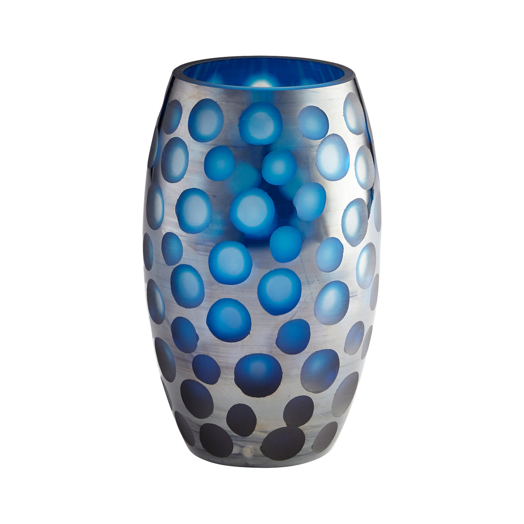 Quest Vase | Blue - Medium – Iridescent Blue Glass Vase for Home Décor & Floral Arrangements
