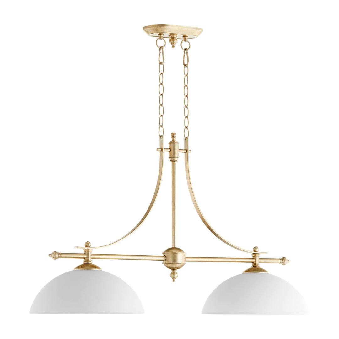 Luminaire suspendu à 2 lumières ASPEN - Feuille d'argent vieilli