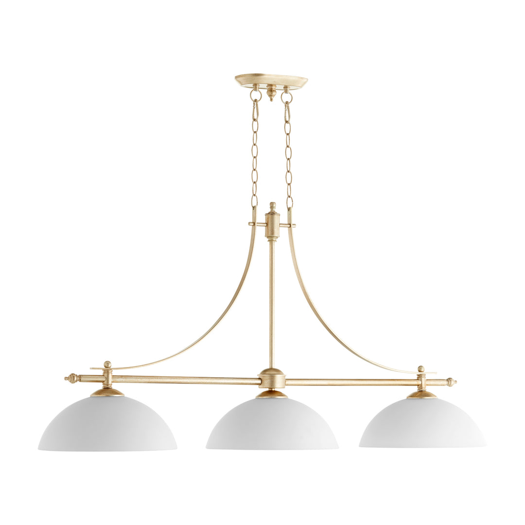Luminaire suspendu à 3 lumières ASPEN - Feuille d'argent vieilli