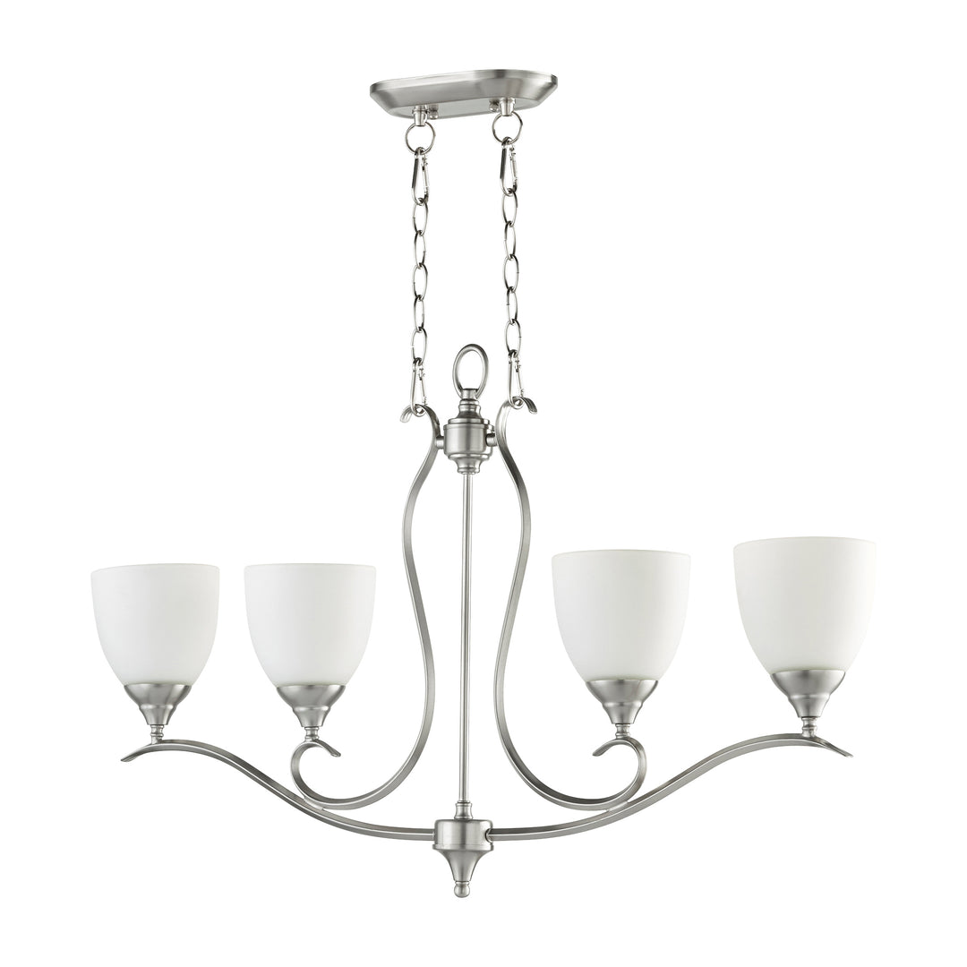Luminaire suspendu FLORA à 4 lumières, nickel satiné