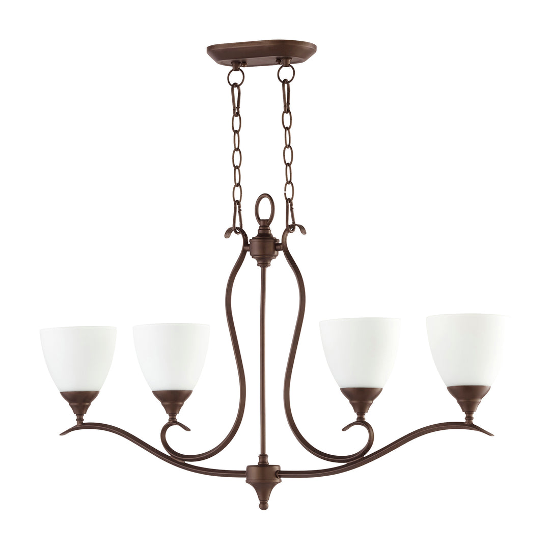 Luminaire suspendu FLORA à 4 lumières, bronze huilé