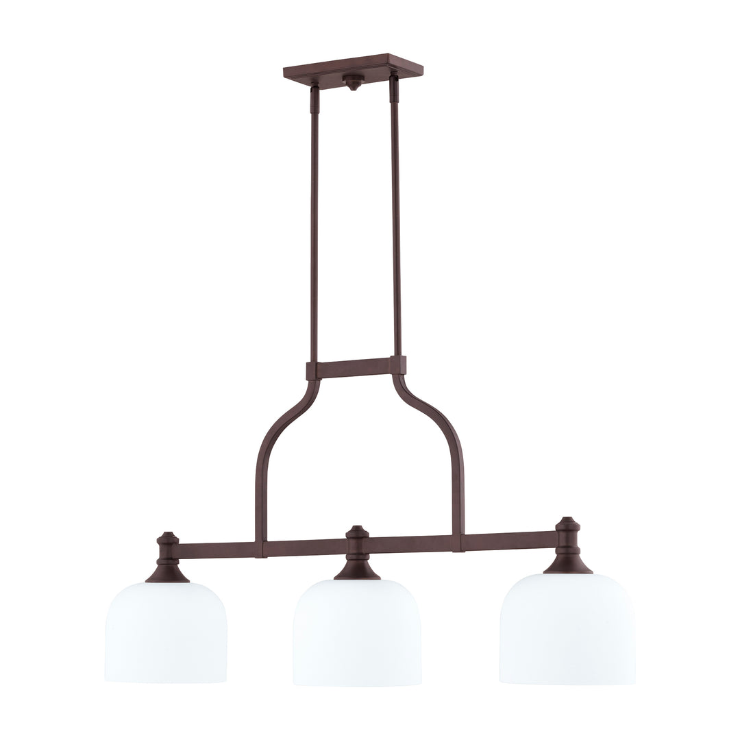 Luminaire suspendu linéaire à 3 lumières RICHMOND, bronze huilé