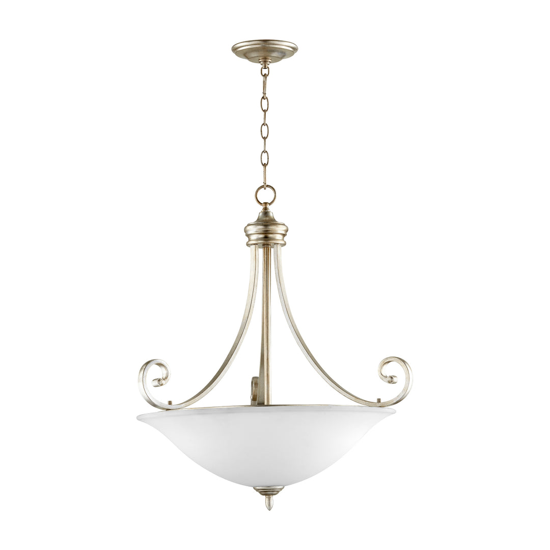 Luminaire suspendu à 4 lumières BRYANT, feuille d'argent vieilli