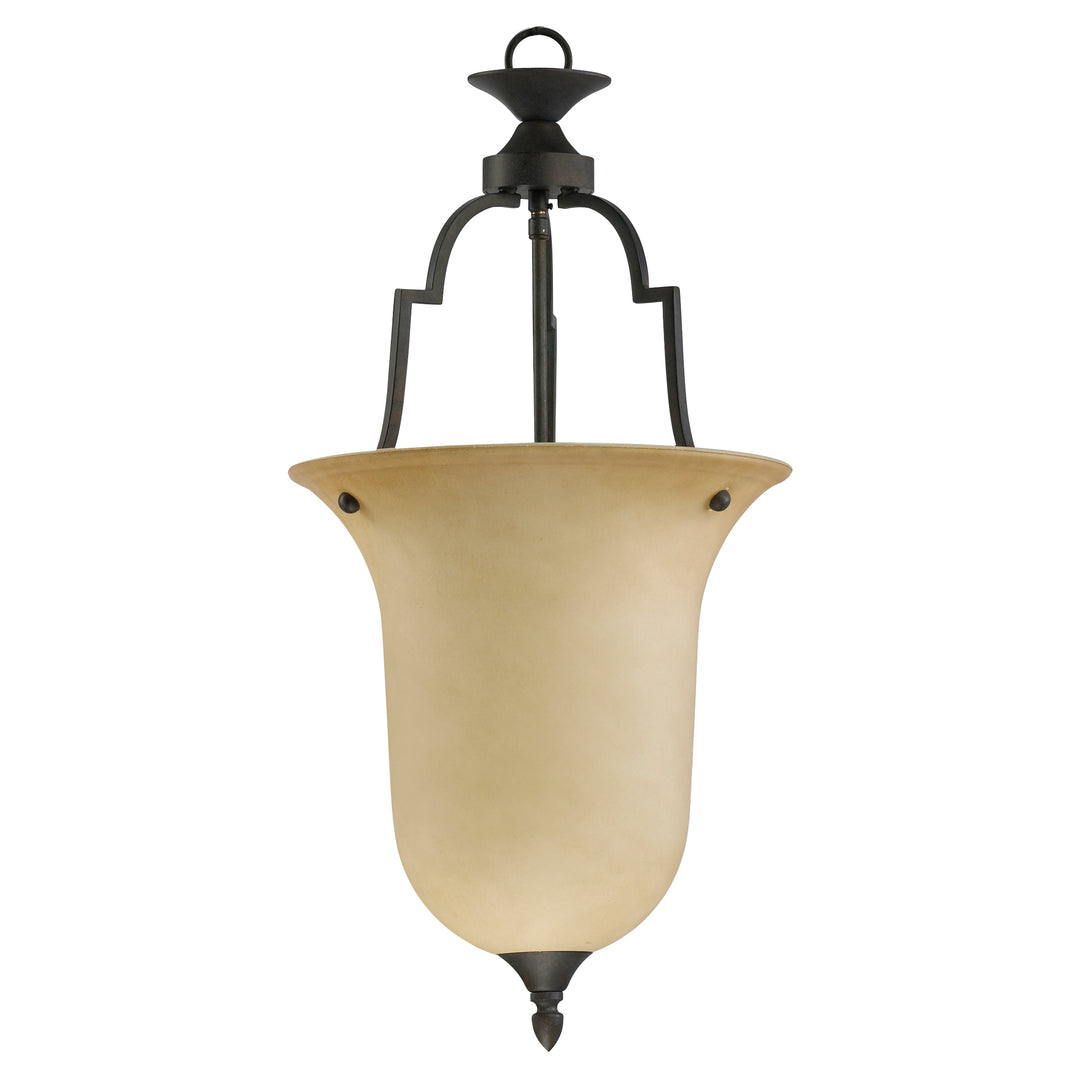 COVENTRY 1 Light Large Pendant with Amber Scavo Glass Shade – Toasted Sienna Finish