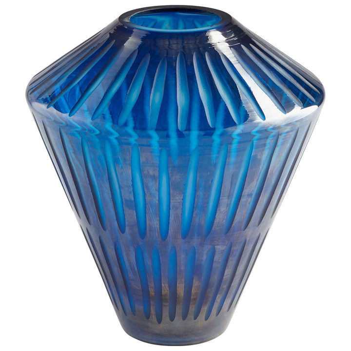 Toreen Vase | Blue-Squat | Decorative Blue Vase