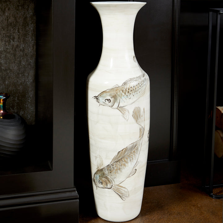 Playing Koi Vase | Fish-Inspired Decorative Vase