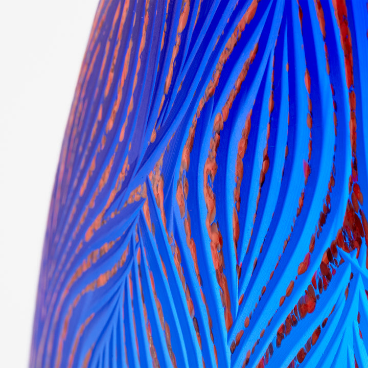 Fused Groove Vase | Blue | Modern Blue Vase
