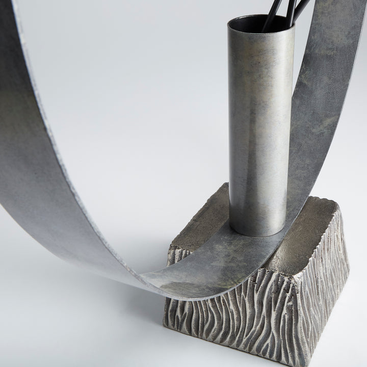 Radiant Halo Vase | Nickel | Decorative Nickel Vase