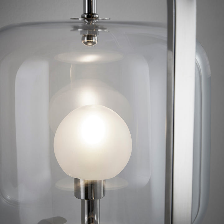 Isotope Wall Sconce | Contemporary Polished Nickel Wall Sconce with Glass Shade – Llama Luxe Collection