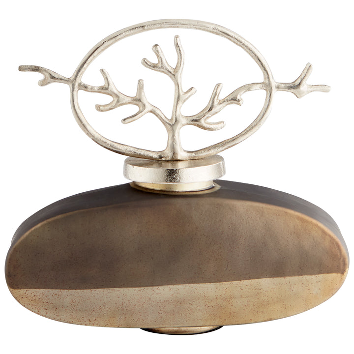 Round Viewleaf Sculpture | Small Abstract Sculpture