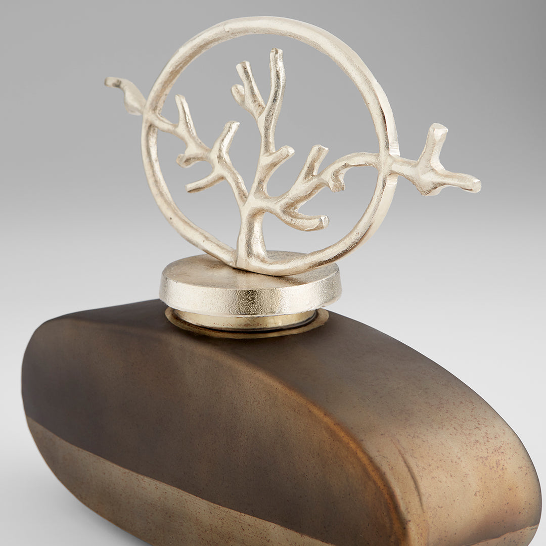Round Viewleaf Sculpture | Small Abstract Sculpture