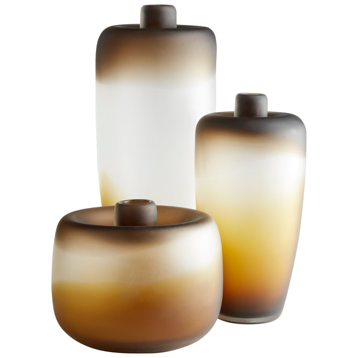 Jaxon Vase | Amber Swirl | Medium Amber Vase