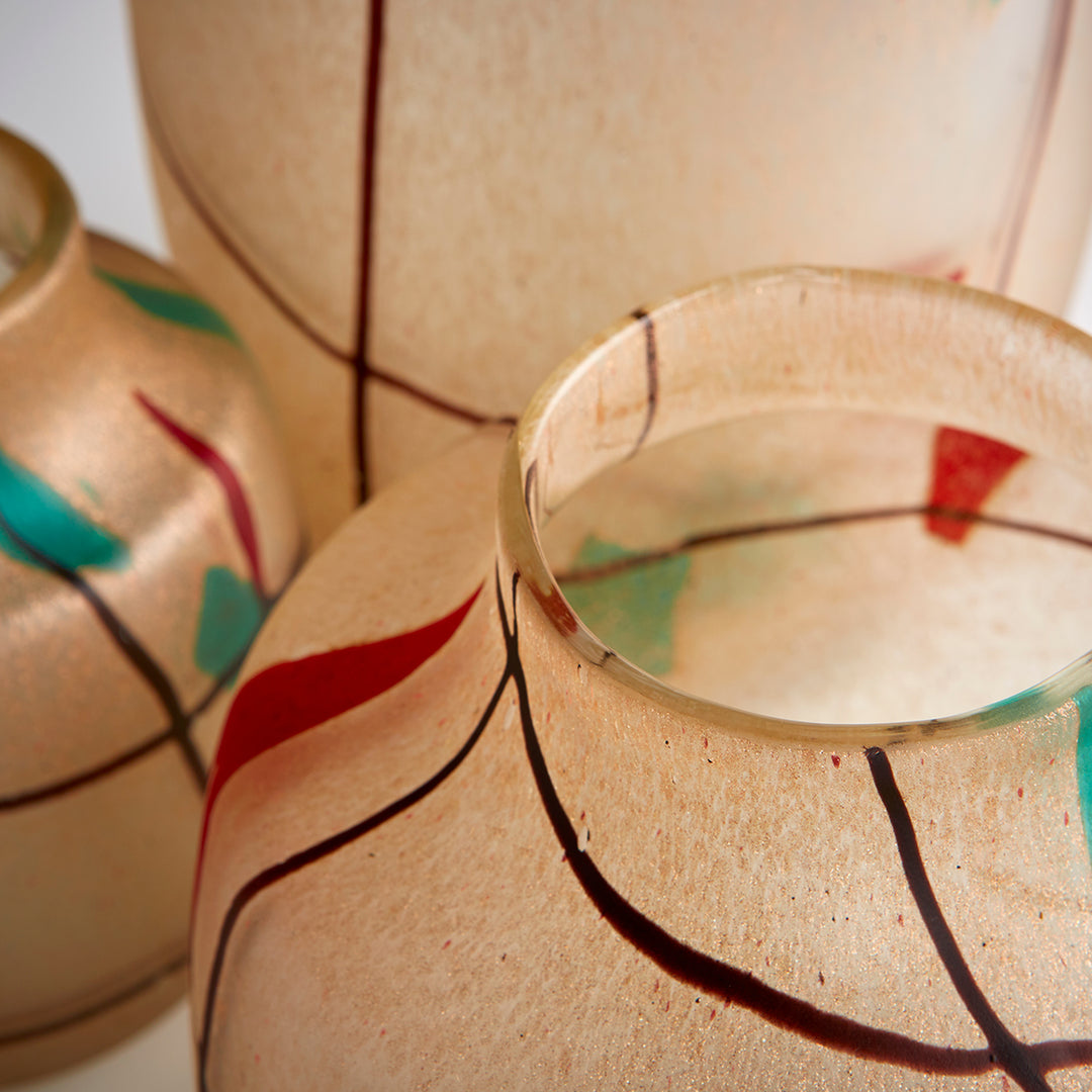 Cuzco Vase | Amber-Small | Small Amber Decorative Vase