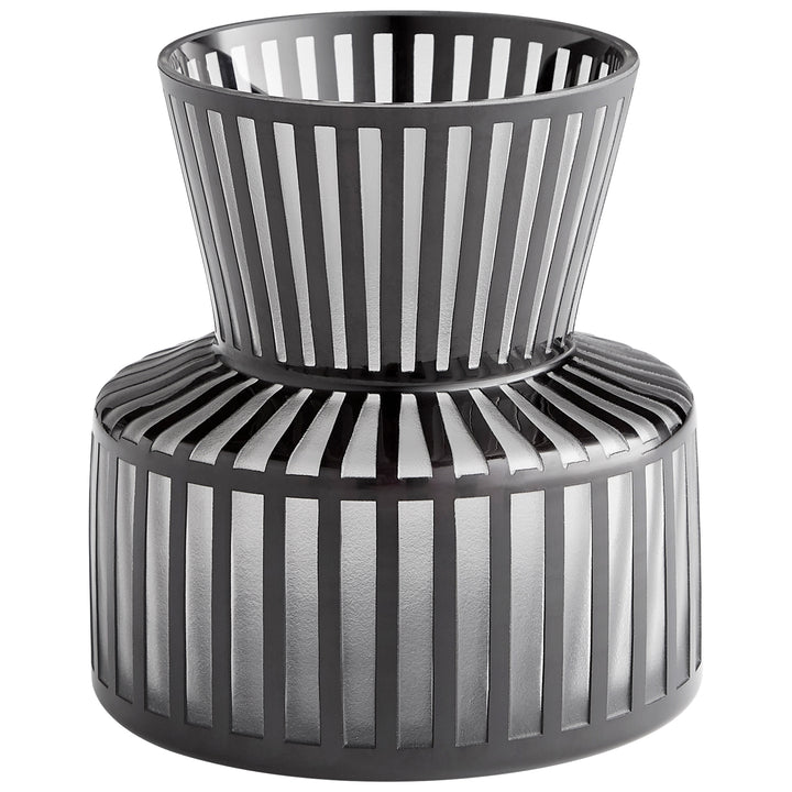 Lined Up Vase | Black-Small | Small Black Decorative Vase
