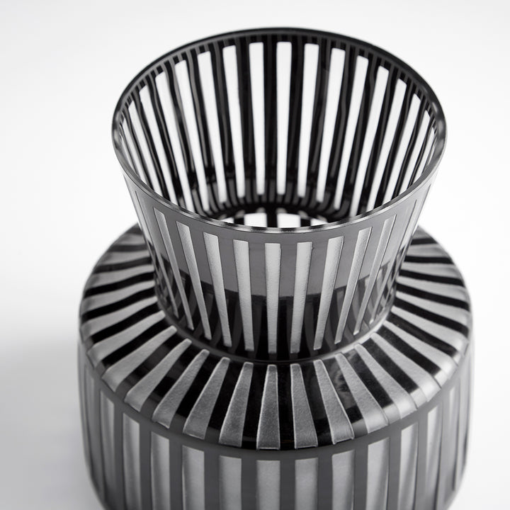 Lined Up Vase | Black-Small | Small Black Decorative Vase