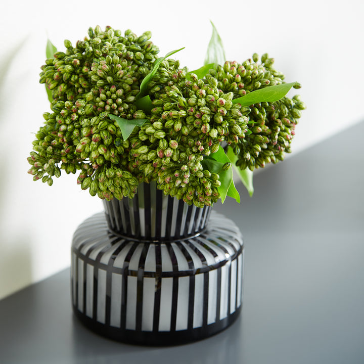 Lined Up Vase | Black-Small | Small Black Decorative Vase