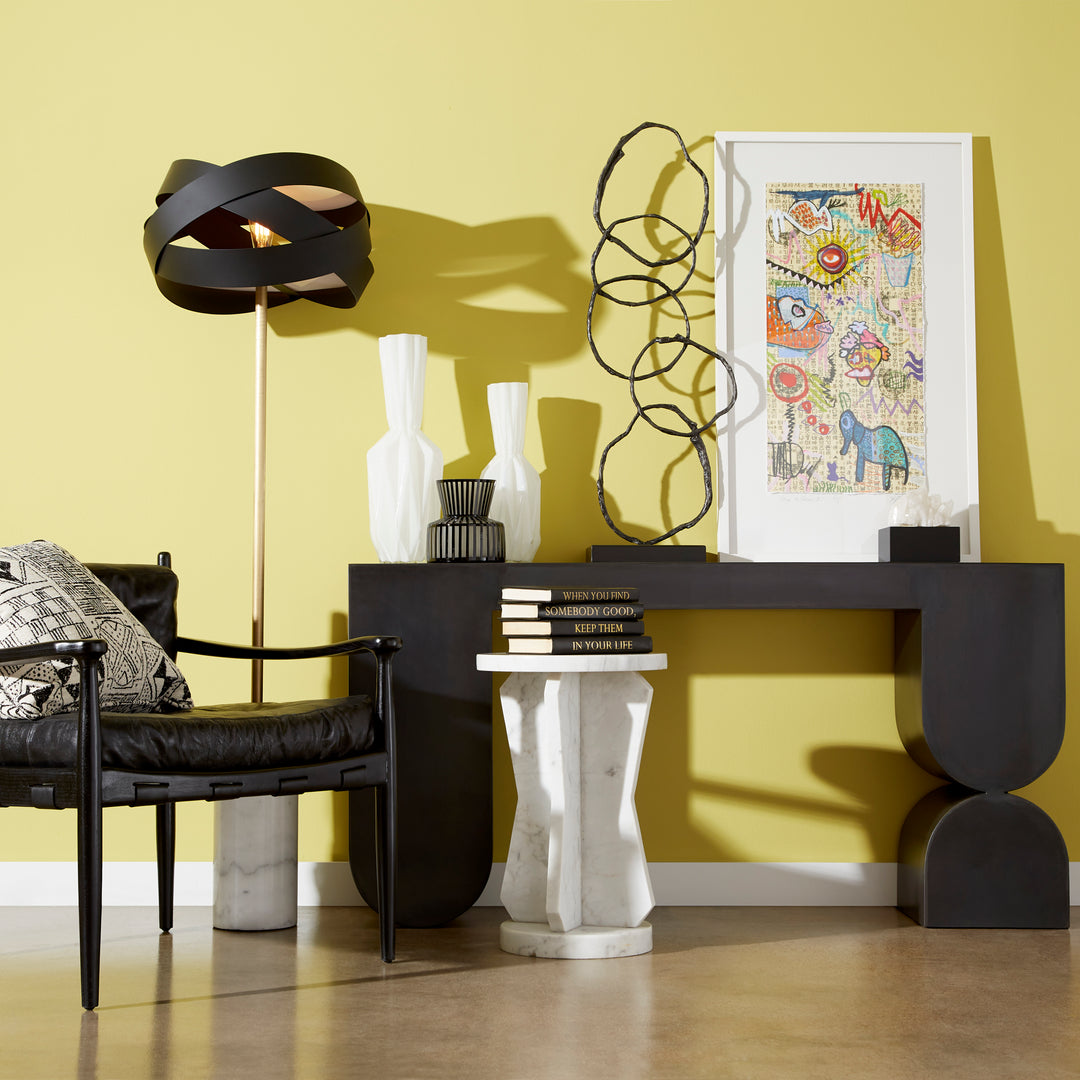 Lined Up Vase | Black-Small | Small Black Decorative Vase