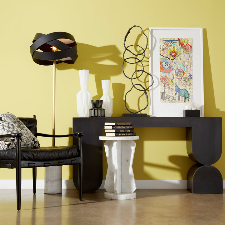 Lined Up Vase | Black-Small | Small Black Decorative Vase
