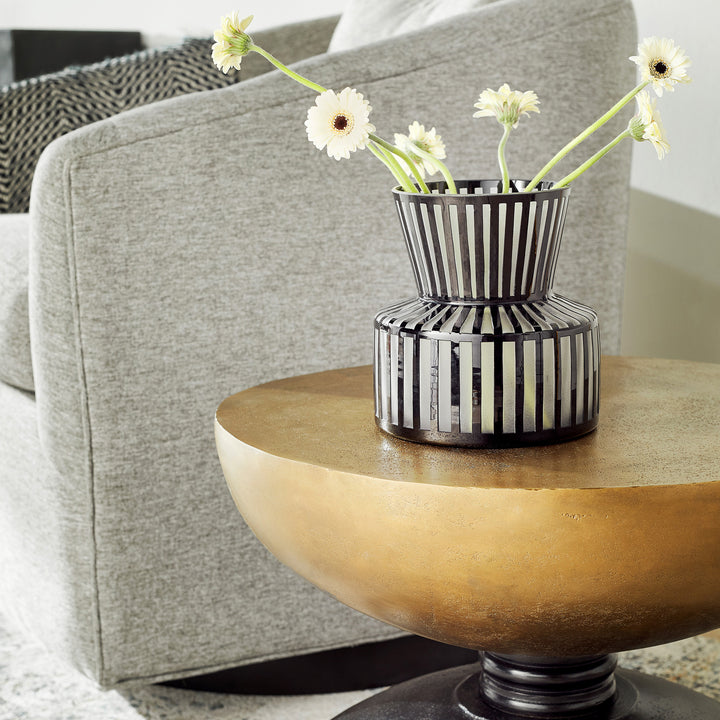 Lined Up Vase | Black-Small | Small Black Decorative Vase