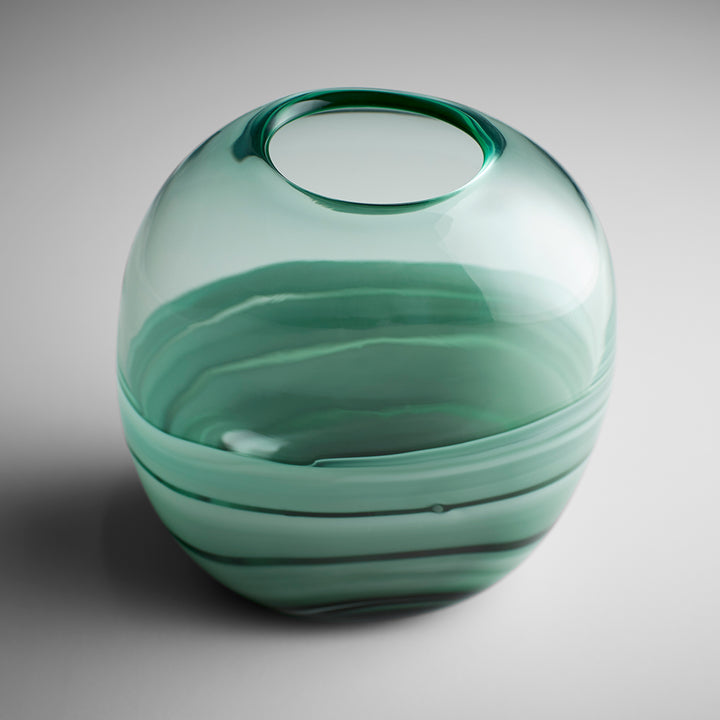Torrent Vase | Green-Short | Decorative Green Vase