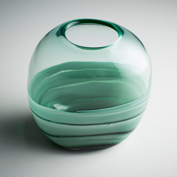 Torrent Vase | Green-Short | Decorative Green Vase