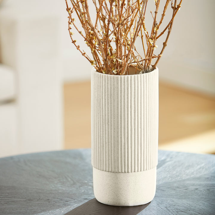 Harmonica Vase | White | Large White Ceramic Vase