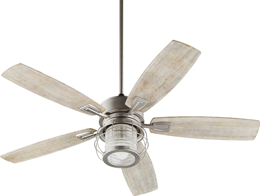 Galveston 52" Satin Nickel Modern Farmhouse Ceiling Fan