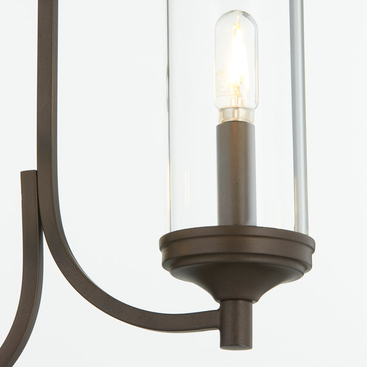 Lustre transitionnel à 3 ampoules Collins, bronze huilé